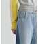 WAIST RIB COLOR BLOCKED DENIM PANTS