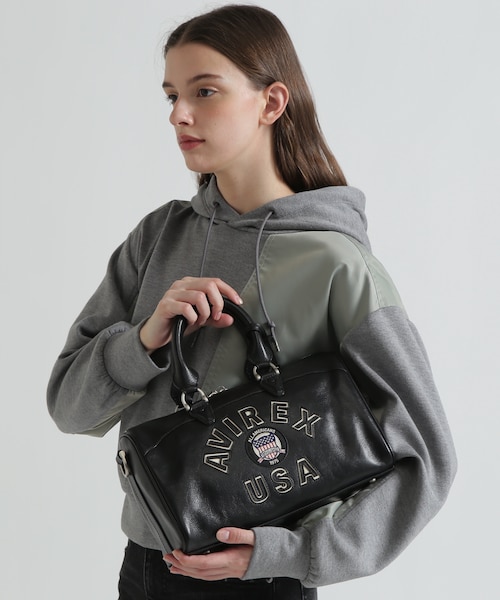 VARSITY LEATHER MINI DUFFLE BAG／バーシティーミニダッフルバッグ