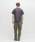 AGED-LOOK S／S NAVY STENCIL T-SHIRT