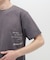 AGED-LOOK S／S NAVY STENCIL T-SHIRT