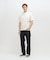 AGED-LOOK S／S NAVY STENCIL T-SHIRT