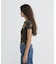 《WEB限定／DAILY／デイリー／WOMAN》RIB CAMO S／S HENLEY NECK T-SHIRT