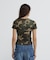 《WEB限定／DAILY／デイリー／WOMAN》RIB CAMO S／S HENLEY NECK T-SHIRT