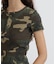《WEB限定／DAILY／デイリー／WOMAN》RIB CAMO S／S HENLEY NECK T-SHIRT