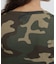 《WEB限定／DAILY／デイリー／WOMAN》RIB CAMO S／S HENLEY NECK T-SHIRT
