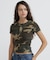 《WEB限定／DAILY／デイリー／WOMAN》RIB CAMO S／S HENLEY NECK T-SHIRT