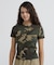 《WEB限定／DAILY／デイリー／WOMAN》 RIB CAMO S／S CREW NECK T-SHIRT