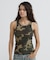 《WEB限定／DAILY／デイリー／WOMAN》RIB CAMO TANK TOP