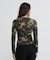 《WEB限定／DAILY／デイリー／WOMAN》RIB CAMO L／S HENLEY NECK T-SHIRT