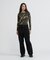 《WEB限定／DAILY／デイリー／WOMAN》RIB CAMO L／S HENLEY NECK T-SHIRT