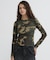 《WEB限定／DAILY／デイリー／WOMAN》RIB CAMO L／S CREW NECK T-SHIRT