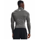 アンダーアーマー（UNDER ARMOUR）着圧 長袖 ヒートギア(夏向け) ロングスリーブ モックシャツ 1369606 090 速乾 防臭 グレー