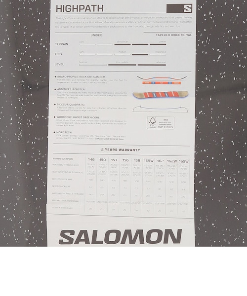 サロモン（SALOMON）スノーボード板 ロックアウトキャンバー 22-23