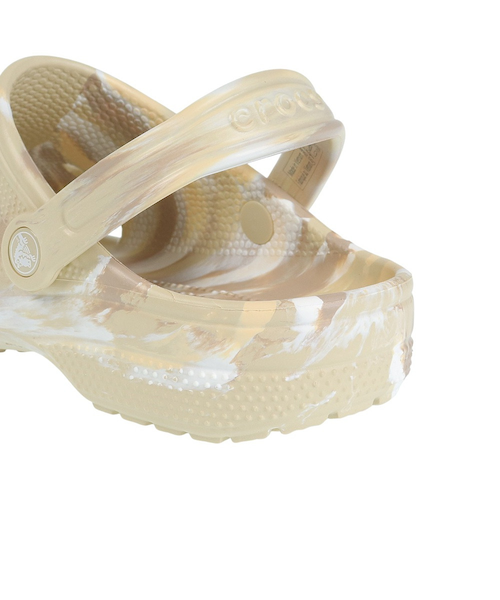 クロックス（crocs）サンダル クラシック マーブル クロッグ ベージュ