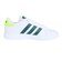 アディダス（adidas）スニーカー グランドコートベース2.0M ホワイト グリーン ID4450 カジュアル スポーツシューズ 部活 通学 運動