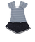 パーソンズ（PERSON'S S）水着 子供 女の子 ジュニア ボーダー セパレート水着セット オフショルタンキニ 33250356NV