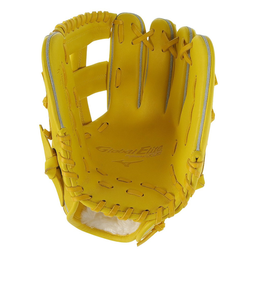 ミズノ グローバルエリート 軟式グローブ 少年野球 美品 投手用 黄色 ミズノ（MIZUNO）少年軟式用グラブ 内野手用 野球グローブ