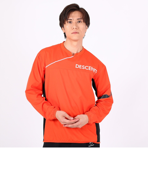 デサント　長袖シャツ　バレーボールウェア　白赤　ERD　Mサイズ　ポリ綿　未使用 デサント バレーボールシャツ 長袖 メンズ レディース ジュニア