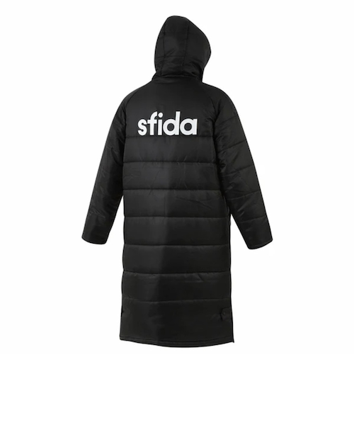 4 超美品　レオナールスポーツ　スプリング　ブラックコート スフィーダ（SFIDA）ジュニア BPパデッドロングコート LINE SA-23834JR