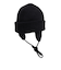 ニット帽 EAR MAFF ニットキャップ ビーニー SL23FW-HAT003BLK フリーサイズ 紐付き 耳当て付き 黒