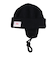 ニット帽 EAR MAFF ニットキャップ ビーニー SL23FW-HAT003BLK フリーサイズ 紐付き 耳当て付き 黒