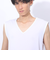 クー（Coo.）ドライプラスクール Vネックノースリーブシャツ 891CO4GC0008 WHT 冷感 白