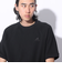 アディダス（adidas）スリーストライプス スウェット 半袖 シャツ KUE37-IT0896 黒 ブラック ヘビーウェイト ルーズフィット