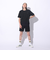 アディダス（adidas）スリーストライプス スウェット 半袖 シャツ KUE37-IT0896 黒 ブラック ヘビーウェイト ルーズフィット