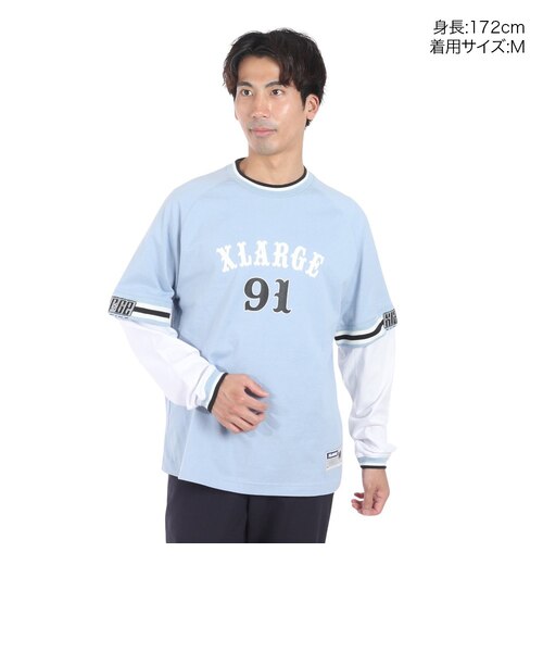 エクストララージ（XLARGE）91 LAYERD 長袖シャツ 101242011035-LtBLUE 