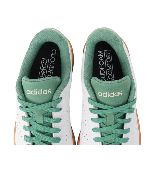 adidas ホワイト/グリーン スニーカー アディダス（adidas）スニーカー アドバンコート2.0 ホワイト
