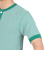 ヘルスニット（Healthknit）ベーシックワッフル ヘンリーネック 半袖Tシャツ ボーダー 601S GRN/OFF