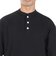 ヘルスニット（Healthknit）USAコットン ヘンリーネック 半袖Tシャツ HR24S-M002 BLK