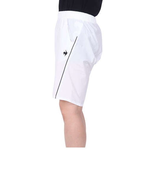 新品レオナールLEONARDSPORTホワイトハーフパンツゴルフウェア　L〜LL ルコックスポルティフ（lecoqsportif）テニスウェア ハーフパンツ