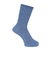 靴下 ふくらし ゆるピ丈 無地 リブ ソックス クルー丈 表糸綿100% 37752W BLU ブルー