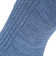 靴下 ふくらし ゆるピ丈 無地 リブ ソックス クルー丈 表糸綿100% 37752W BLU ブルー