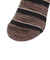 靴下 ふくらし ボーダー柄 靴下 ソックス クルー丈 口ゴムなし 37783 BRN ブラウン