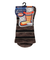 靴下 ふくらし ボーダー柄 靴下 ソックス クルー丈 口ゴムなし 37783 BRN ブラウン