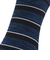 靴下 ふくらし ボーダー柄 靴下 ソックス クルー丈 口ゴムなし 37783 NVY ネイビー