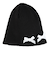 リボン付 リブ ニット帽 WG256 BK 黒
