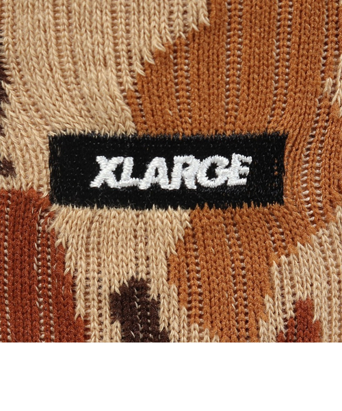 エクストララージ（XLARGE）SQUARE ロゴ ソックス 101244054002-BROWN