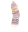 ルームソックス 裏ボア フェアアイル柄 クルー丈 4275-14M PNK ピンク 23cm