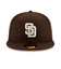 ニューエラ（NEW ERA）キャップ 59FIFTY MLB オンフィールド サンディエゴ パドレス オルタネイト バーントウッド 14524855 茶色