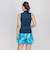 ナイキ（NIKE）フィットネス水着 レディース 水泳 ジップ付き袖なしゆったりシルエット総柄2in1パンツセパレーツ 2993129-010