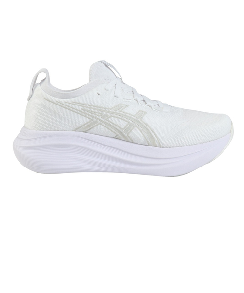 アシックス(ASICS)ランニングシューズ ゲルニンバス27 ホワイト グレー 1012B753.100 スニーカー クッショ… アシックス（ASICS）ランニングシューズ ゲルニンバス27 ホワイト