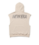 ニューエラ（NEW ERA）フレンチスリーブ オーバーサイズド ドライスウェット プルオーバーフーディー ワードマーク ロゴ サンドベージュ 14410470