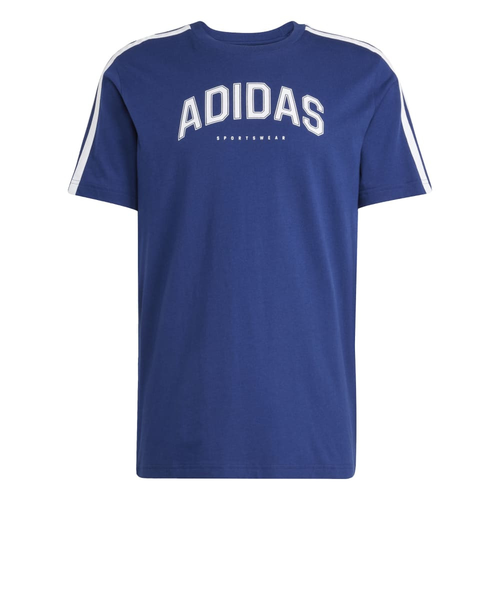adidas リニア グラフィック Tシャツ 新品L⭐️adidas リニアグラフィック カリTシャツ ブルー