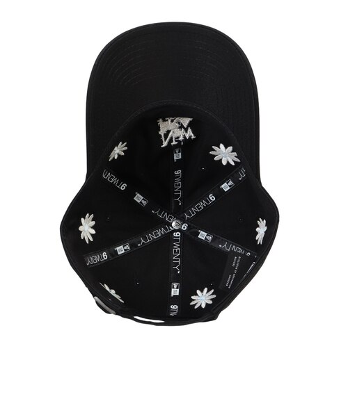 黒 花刺繍 キャップ 調整可能 ニューエラ（NEW ERA）帽子 9TWENTY Flower Embroidery NEW ERA 1920