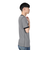 ヘルスニット（Healthknit）ベーシックワッフル クルーネック 半袖Tシャツ ボーダー 602S BLK/OFF