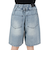 ダブルニーダメージデニムショーツ 25155001-BLU