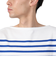 ボートネック 長袖 Rachel Basque シャツ 6101 WHITExBLEU